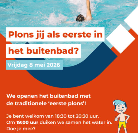 Eerste plons buitenbad It Gryn
