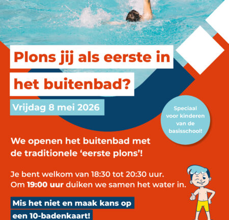 Eerste plons buitenbad It Gryn